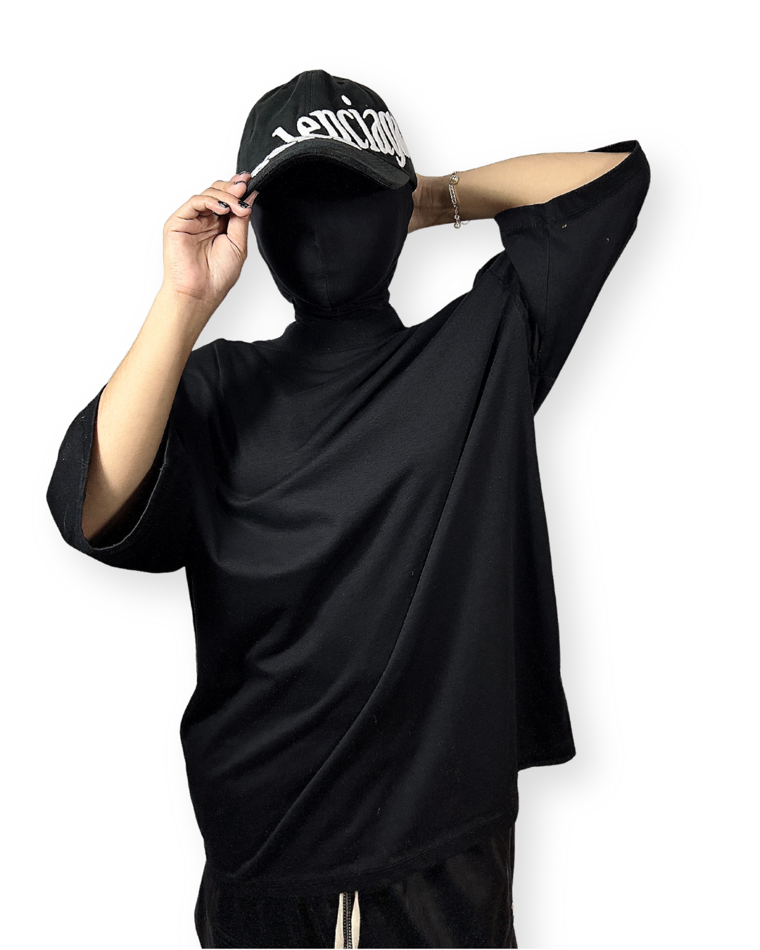 BALENCIAGA SS21 BLACK DIAGONAL LOGO CAP