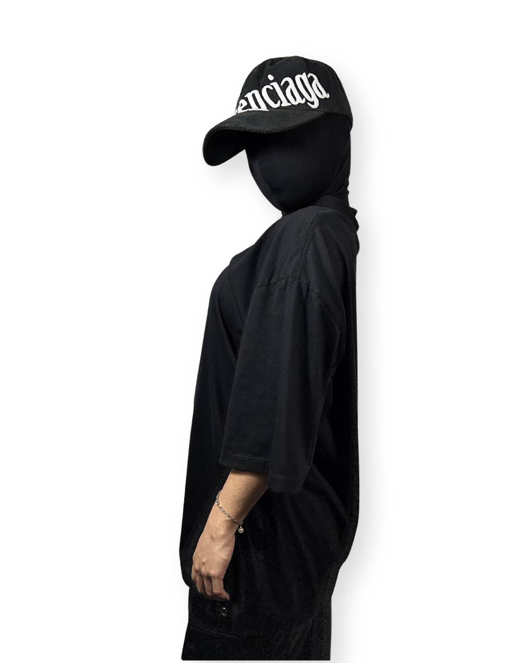 BALENCIAGA SS21 BLACK DIAGONAL LOGO CAP