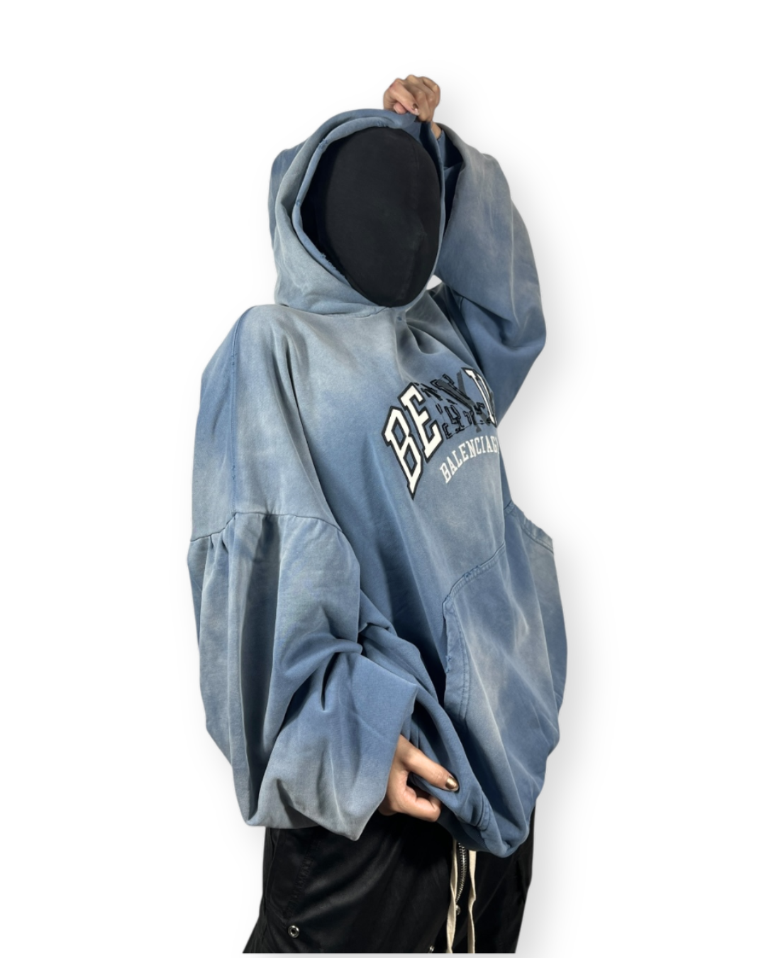 BALENCIAGA FW21 "BE KIND" DISTORTED LOGO HOODIE