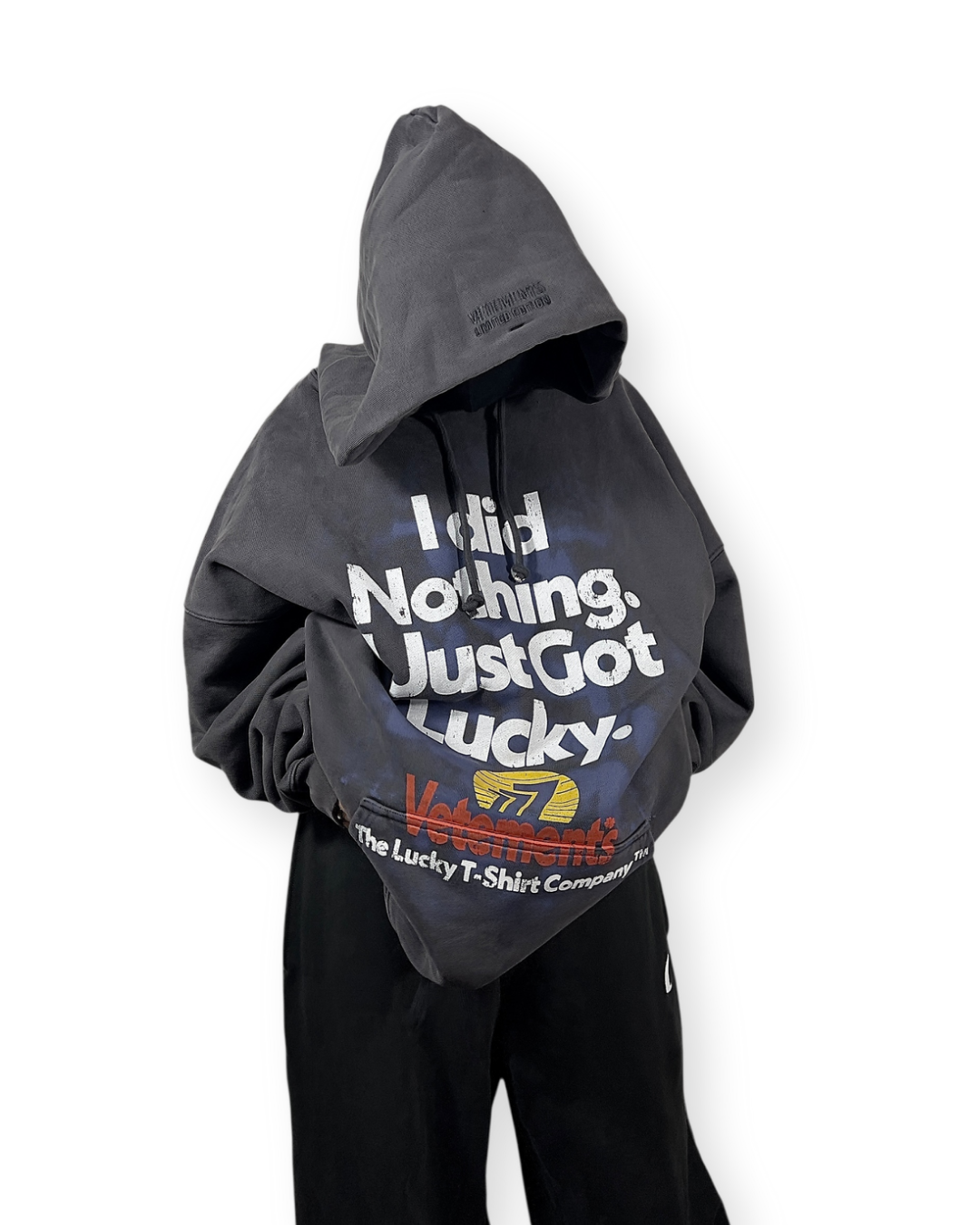 VETEMENTS FW23 “I DID NOTHING JUST GOT LUCKY” OVERSIZED HOODIE