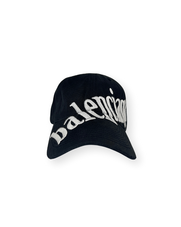 BALENCIAGA SS21 BLACK DIAGONAL LOGO CAP
