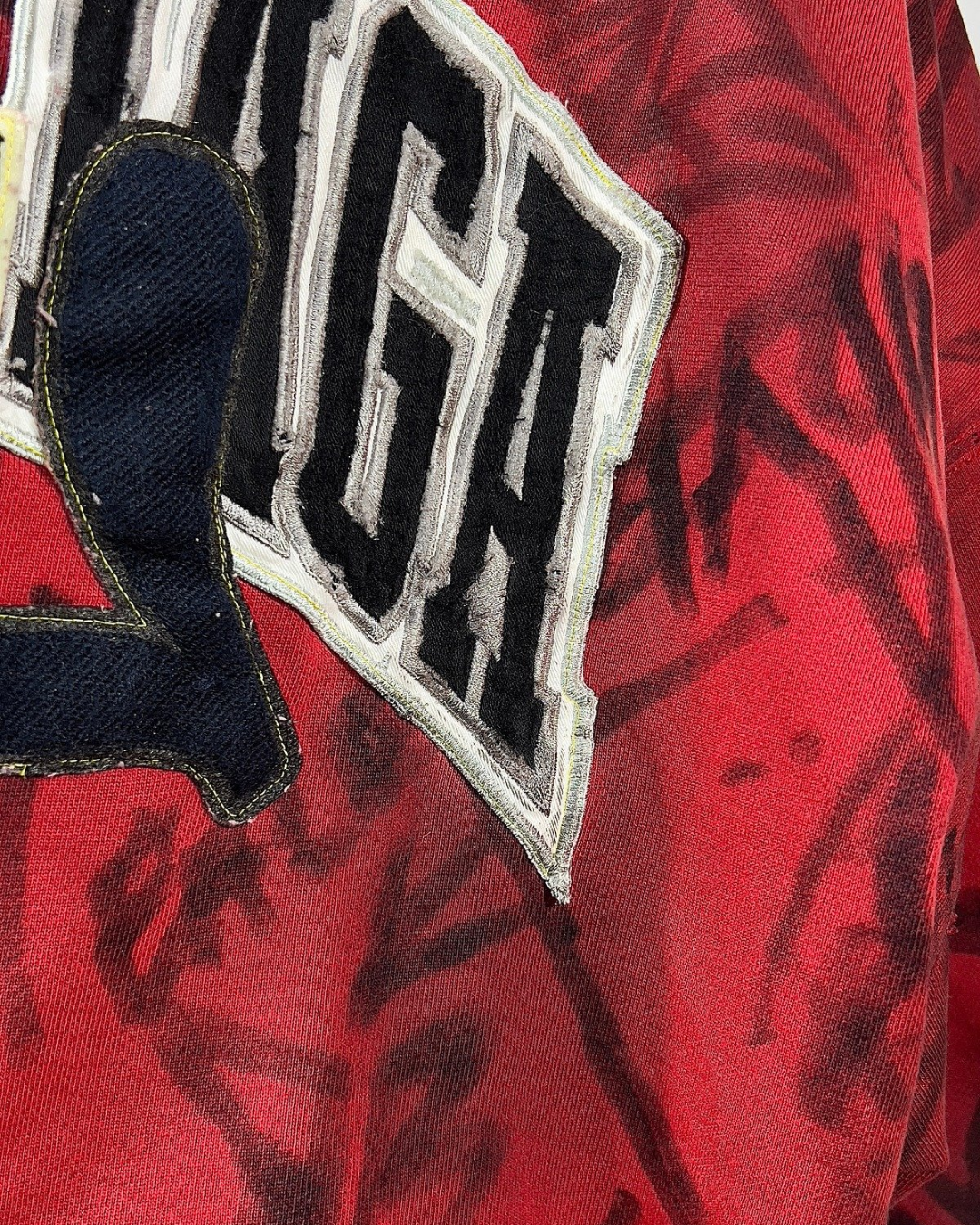 BALENCIAGA SS23 RED SKATER GRAFFITI ZIP-UP HOODIE