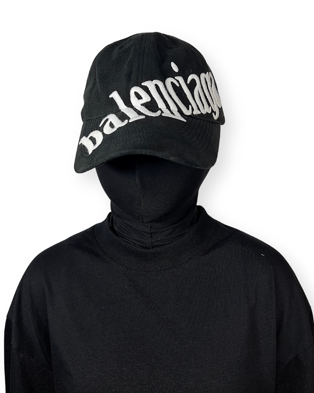 BALENCIAGA SS21 BLACK DIAGONAL LOGO CAP
