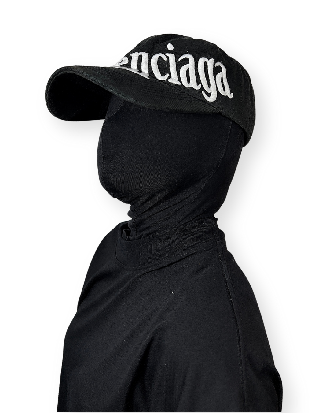 BALENCIAGA SS21 BLACK DIAGONAL LOGO CAP
