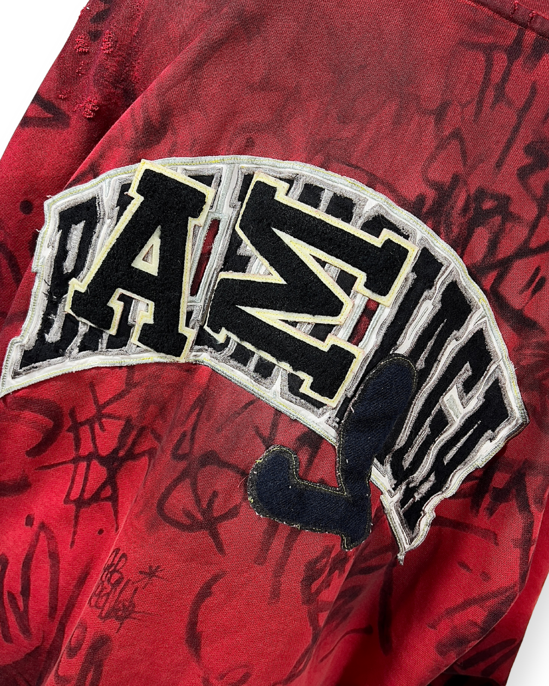 BALENCIAGA SS23 RED SKATER GRAFFITI ZIP-UP HOODIE
