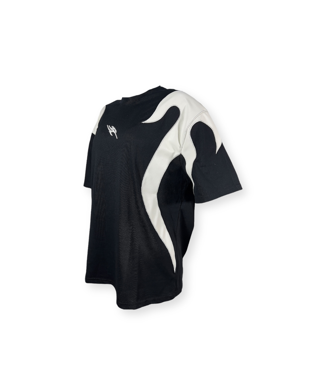 Y2K FLAME LEATHER ACCENT TEE