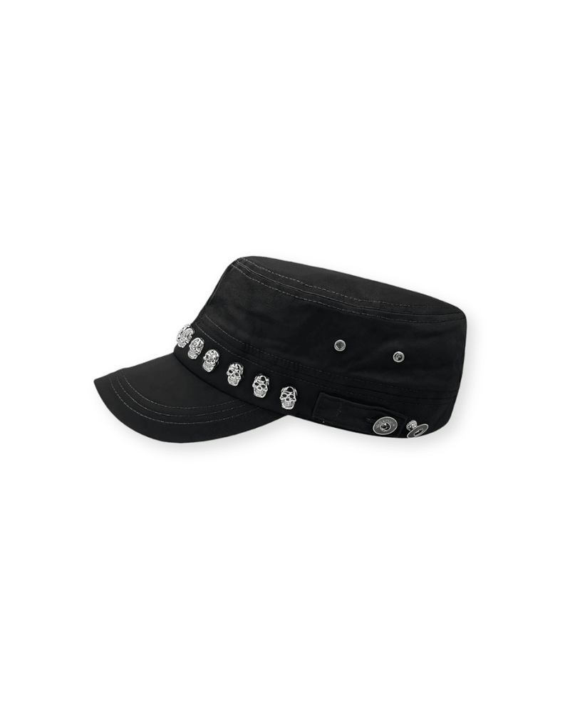 SKULL RIVET COTTON SNAPBACK CAP - VAULT