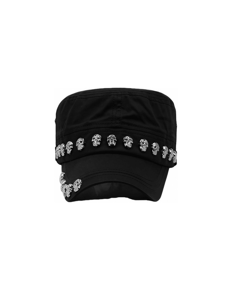 SKULL RIVET COTTON SNAPBACK CAP - VAULT
