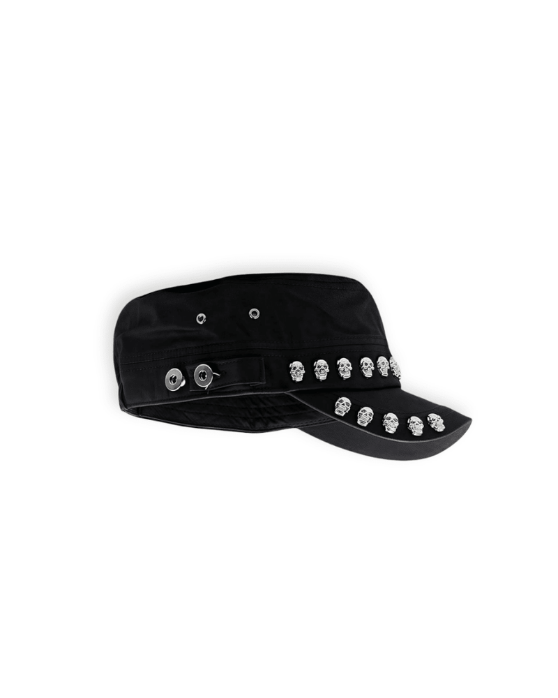 SKULL RIVET COTTON SNAPBACK CAP - VAULT