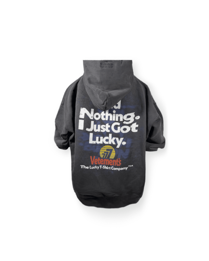 VETEMENTS FW23 “I DID NOTHING JUST GOT LUCKY” OVERSIZED HOODIE - VAULT