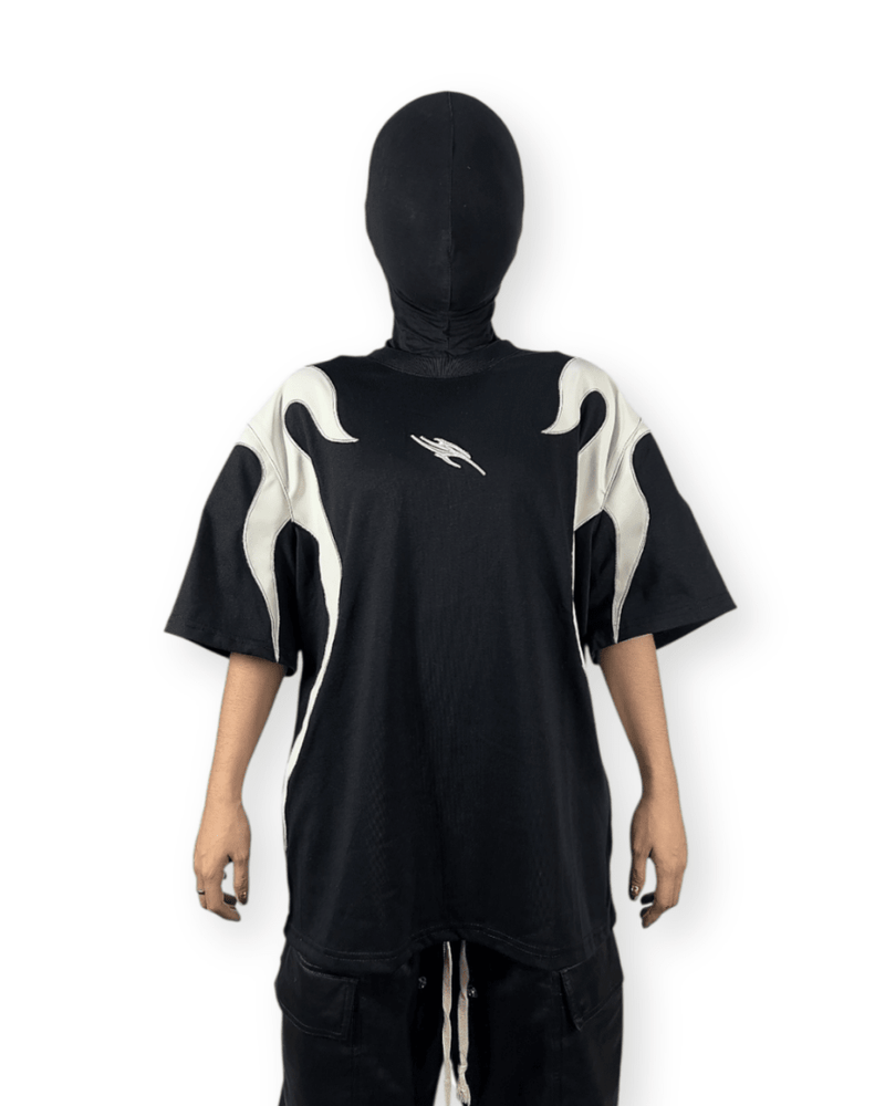 Y2K FLAME LEATHER ACCENT TEE - VAULT