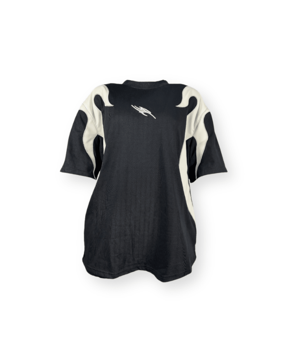 Y2K FLAME LEATHER ACCENT TEE - VAULT