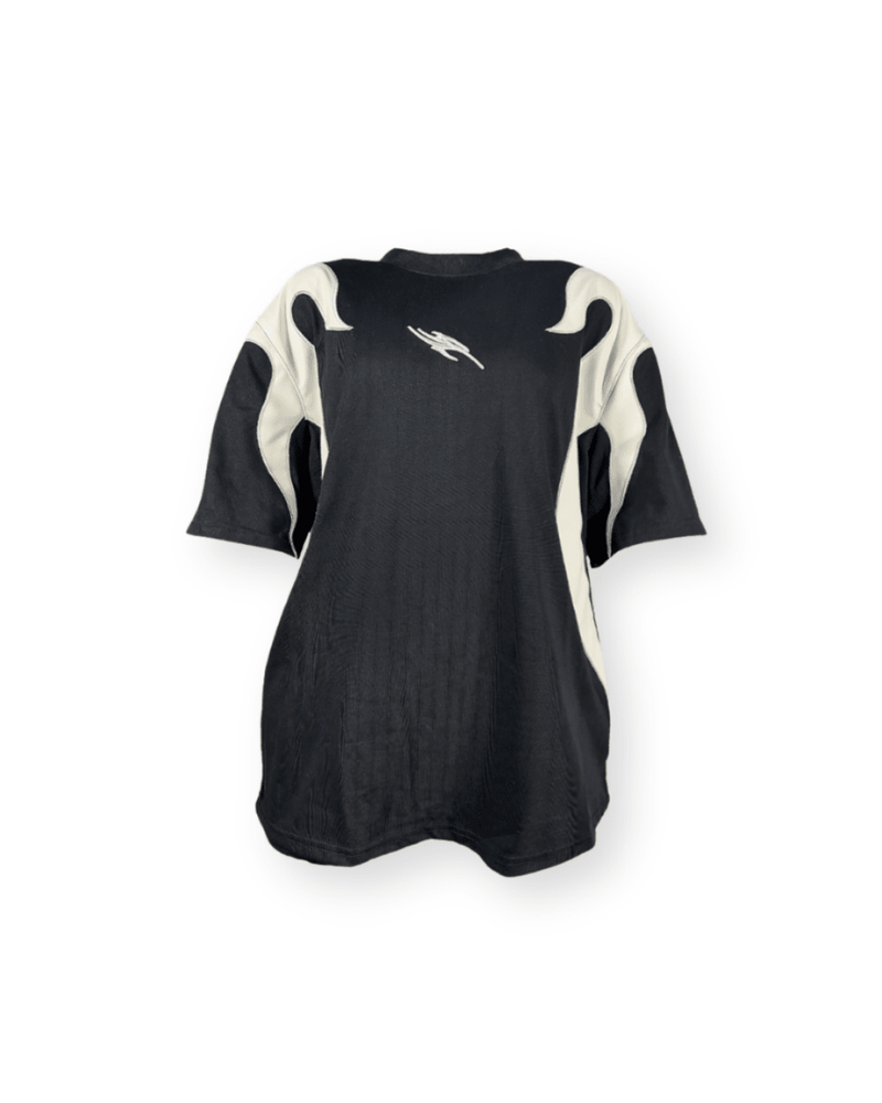 Y2K FLAME LEATHER ACCENT TEE - VAULT